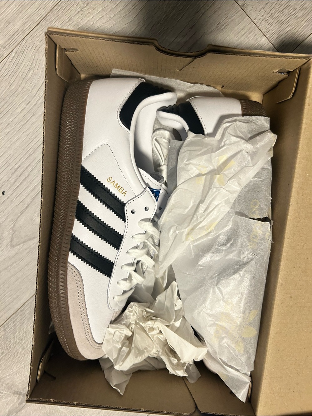 Adidas Samba Men’s Athletic Sneakers - White / Black / Gum